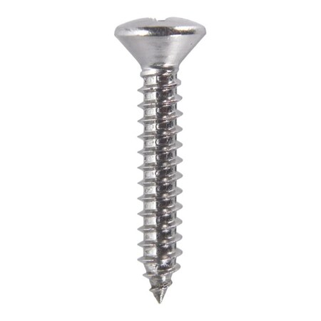 Hillman Sheet Metal Screw, #12 x 1-1/4 in, Stainless Steel Oval Head 100 PK 59006